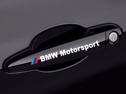 Lot de 2x autocollant pour poignée de porte BMW Motorsport blanc ou noir